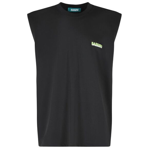 Barrow Black Cotton Tank Top Men